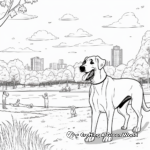 Great Dane in Nature Coloring Pages: Dog Park Scenes 3