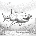 Great White Shark Coloring Pages: Underwater Power 1