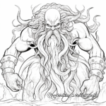 Greek Mythology: Kraken Versus God Poseidon Coloring Sheets 1
