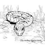 Green anaconda camouflage in the forest coloring pages 2
