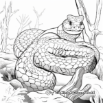 Green anaconda camouflage in the forest coloring pages 3