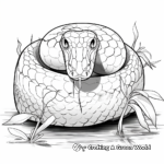 Green anaconda in the amazon jungle coloring pages 2