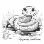 Green anaconda in the amazon jungle coloring pages 3