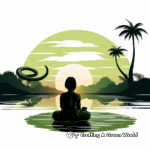 Green anaconda sunset silhouette coloring pages 4