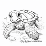 Green Turtle Coloring Pages 1
