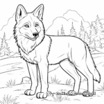 Grey Wolf Habitat Coloring Page 1