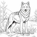 Grey Wolf Habitat Coloring Page 3