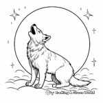 Grey Wolf Howling at the Moon Coloring Pages 3