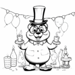 Groundhog Day Party Coloring Pages 1