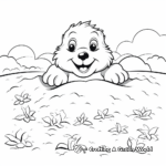 Groundhog Emerging From Burrow Coloring Pages 2