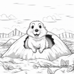 Groundhog Emerging From Burrow Coloring Pages 3