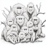 Group of Baboons: Troop Coloring Pages 1