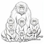 Group of Baboons: Troop Coloring Pages 4