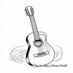 Guitar with Musical Notes Coloring Pages 4