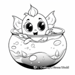 Guppy in a Fish Bowl Coloring Page for Kids 1