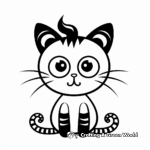 Halloween Black and White Cat Coloring Page 2