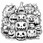 Halloween Monsters Doodle Coloring Pages for Halloween Lovers 1