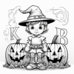 Halloween Themed Alphabet Coloring Pages 1
