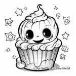 Halloween-Themed Cupcake Coloring Pages 2