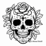 Halloween Themed Rose Skull Coloring Pages 3