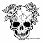 Halloween Themed Rose Skull Coloring Pages 4