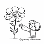 Hand Giving Flower Coloring Pages 1