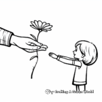 Hand Giving Flower Coloring Pages 2
