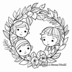 Hand-made Craft Paper Wreath Coloring Pages 4