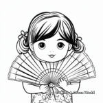 Handheld Folding Fan Coloring Pages 1