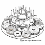 Hanukkah Scenes with Doughnuts Coloring Pages 1