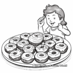 Hanukkah Scenes with Doughnuts Coloring Pages 2