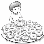 Hanukkah Scenes with Doughnuts Coloring Pages 3