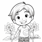 Happiness-Themed Radiant Sunflower Positive Affirmation Coloring Pages 2