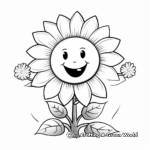 Happiness-Themed Radiant Sunflower Positive Affirmation Coloring Pages 3