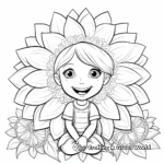 Happiness-Themed Radiant Sunflower Positive Affirmation Coloring Pages 4