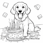 Happy Birthday Golden Retrievers Coloring Pages 3