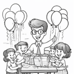 Happy Birthday, Teacher! Party Balloons Coloring Pages 1