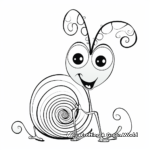 Happy Cartoon Snail Coloring Pages 2