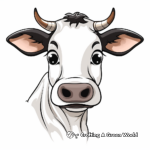 Happy Cow Face Coloring Sheets 1