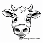 Happy Cow Face Coloring Sheets 4
