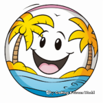 Happy-face Beach Ball Coloring Pages 1