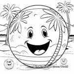 Happy-face Beach Ball Coloring Pages 2