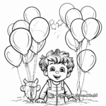 Happy New Year Balloons and Streamers Coloring Pages 2