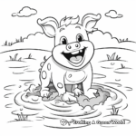Happy Pig in Puddle of Mud Coloring Pages 3