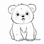 Happy Polar Bear Cub Coloring Pages 1
