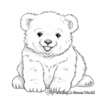 Happy Polar Bear Cub Coloring Pages 2