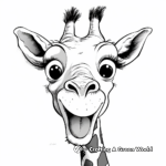 Happy Smiling Giraffe Head Coloring Pages 2