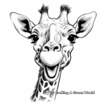 Happy Smiling Giraffe Head Coloring Pages 4