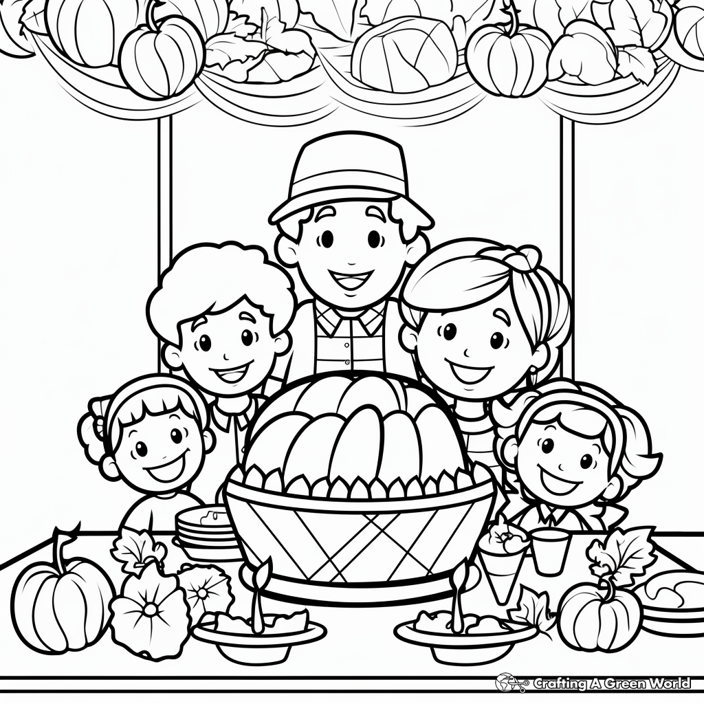 Happy Thanksgiving Banner Coloring Pages 2