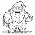 Happy Yeti Celebrating Christmas Coloring Pages 1